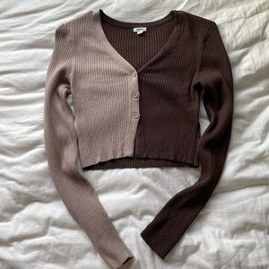 garage two toned button up sweater